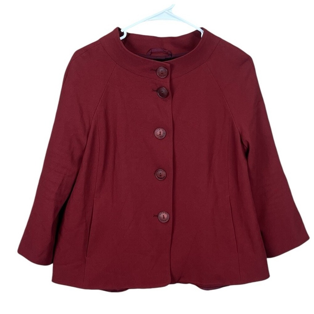 PATRIZIA PEPE Blazer Jacket IT 44‎ US 6 Medium Single-Breasted Mock Neck Lined